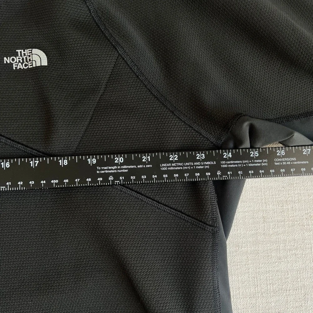 The North Face Quarter Zip Pullover Mens XXL Black Good Waffle Knit Fleece Top